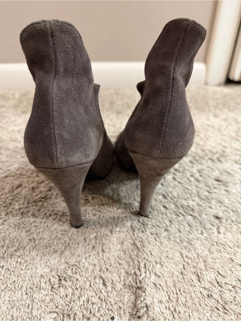 Very Volatile Taupe Suede Pointed Ankle Booties